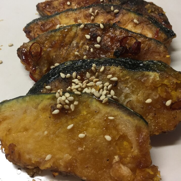 簡単 かぼちゃの甘辛カリッと焼き